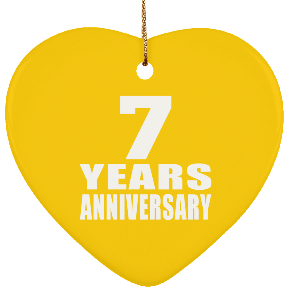 7th Anniversary 7 Years - Heart Ornament
