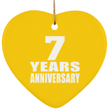 7th Anniversary 7 Years - Heart Ornament