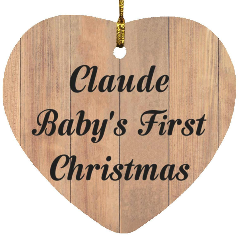 Claude Baby's First Christmas - Heart Ornament C