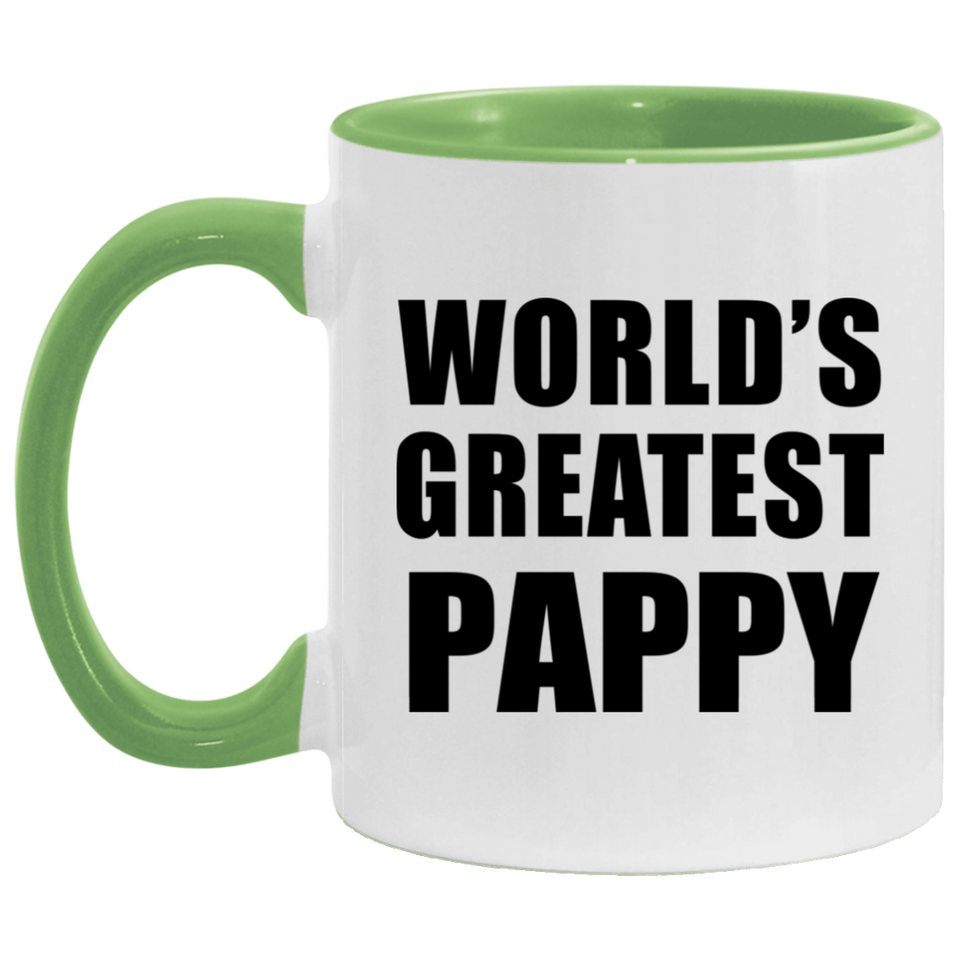 World's Greatest Pappy - 11oz Accent Mug Green