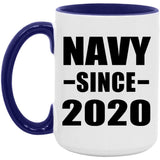Navy Since 2020 - 15oz Accent Mug Purple