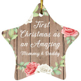 First Christmas As an Amazing Mommy & Daddy - Star Ornament B