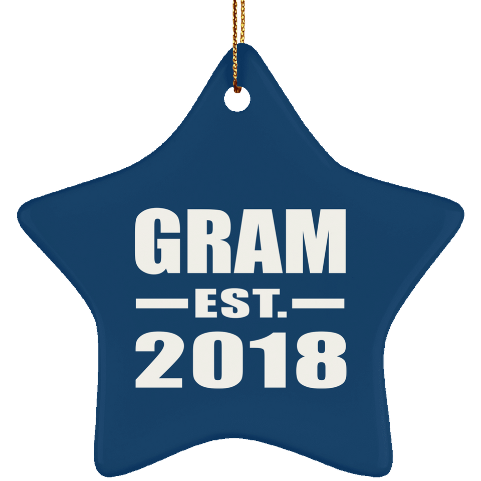 Gram Established EST. 2018 - Star Ornament