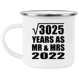 55th Anniversary Square Root of 3025 Years As Mr & Mrs 2022 - 12oz Camping Mug