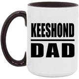Keeshond Dad - 15oz Accent Mug Black