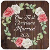 Our First Christmas Married 2021 - Drink Coaster A