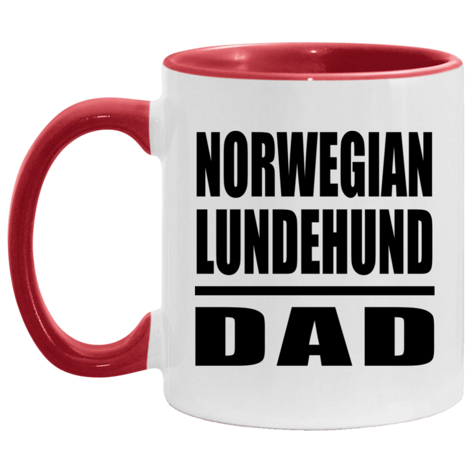 Norwegian Lundehund Dad - 11oz Accent Mug Red