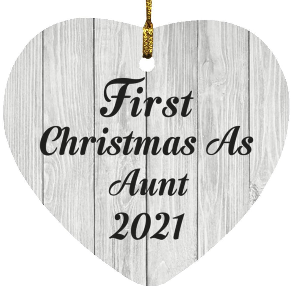 First Christmas As Aunt 2021 - Heart Ornament F