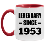 71st Birthday Legendary Since 1953 - 11oz Accent Mug Red