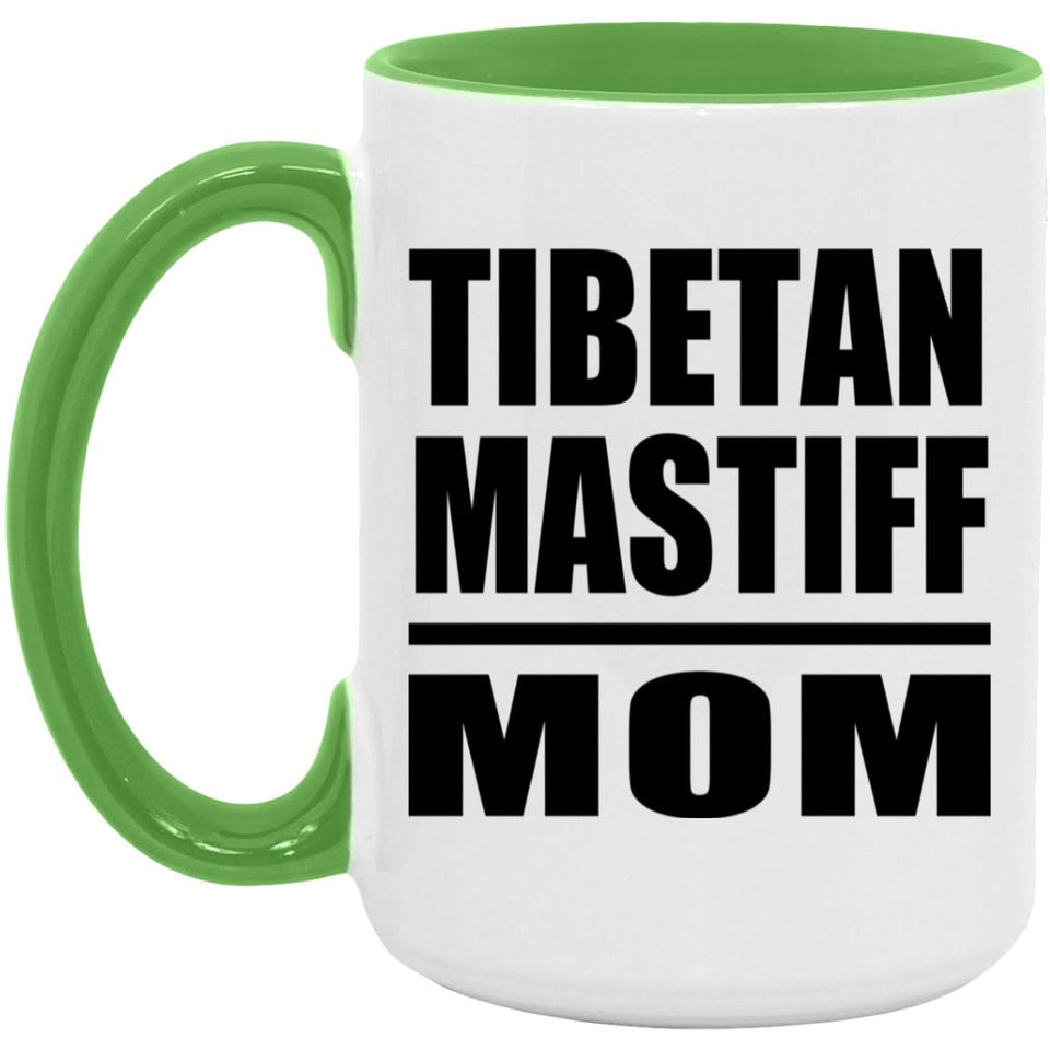 Tibetan Mastiff Mom - 15oz Accent Mug Green