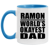 Ramon World's Okayest Dad - 11oz Accent Mug Blue
