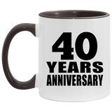40th Anniversary 40 Years - 11oz Accent Mug Black
