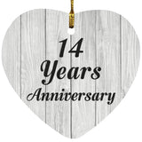 14th Anniversary 14 Years Anniversary - Heart Ornament F