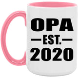 Opa Established EST. 2020 - 15oz Accent Mug Pink
