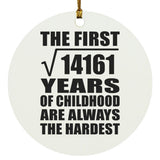 119th Birthday Square Root of 14161 Years of Childhood - Circle Ornament