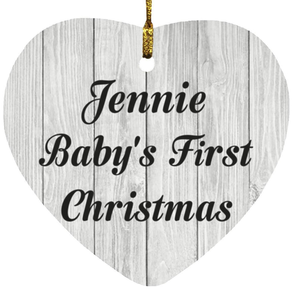 Jennie Baby's First Christmas - Heart Ornament F