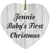 Jennie Baby's First Christmas - Heart Ornament F