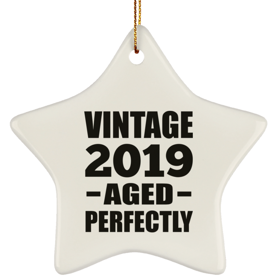 5th Birthday Vintage 2019 Aged Perfectly - Star Ornament