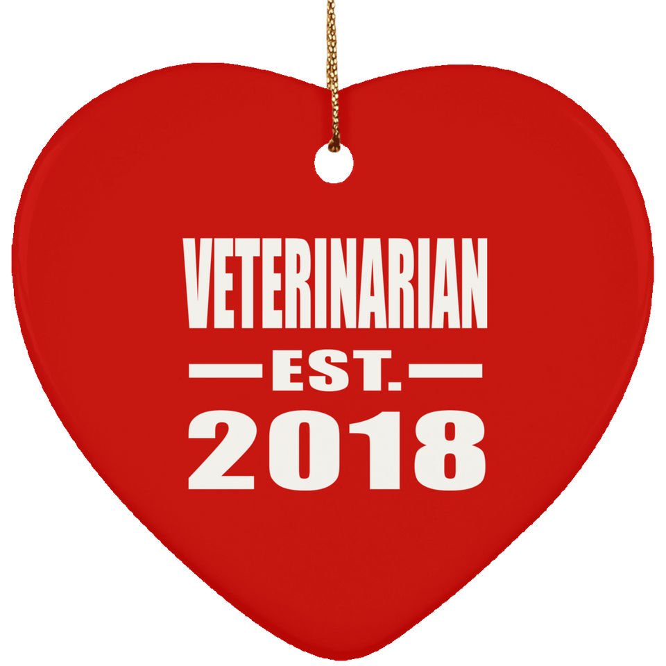 Veterinarian Established EST. 2018 - Heart Ornament