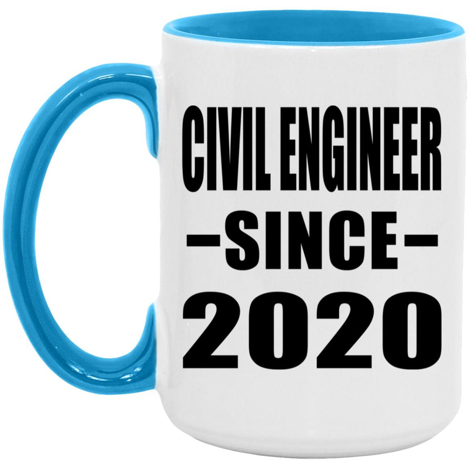 Civil Engineer Since 2020 - 15oz Accent Mug Blue