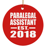 Paralegal Assistant Established EST. 2018 - Circle Ornament
