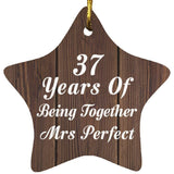 37th Anniversary 37 Years Of Being Mrs Perfect - Star Ornament D