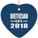 Dietician Established EST. 2018 - Heart Ornament