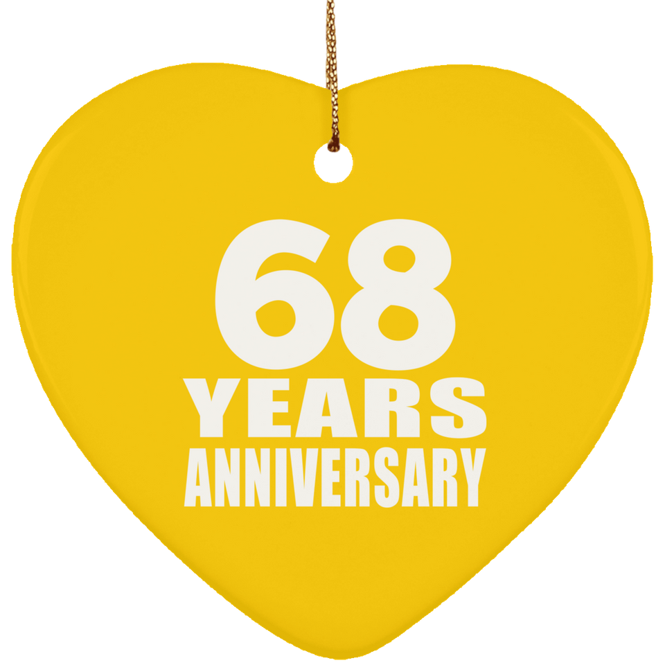 68th Anniversary 68 Years - Heart Ornament