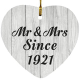 103rd Anniversary Mr & Mrs Since 1921 - Heart Ornament F