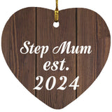 Step Mum Established EST. 2024 - Heart Ornament D