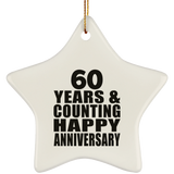 Happy 60th Anniversary 60 Years & Counting - Star Ornament