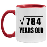 28th Birthday Square Root of 784 Years Old - 11oz Accent Mug Red