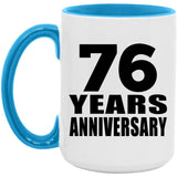 76th Anniversary 76 Years - 15oz Accent Mug Blue