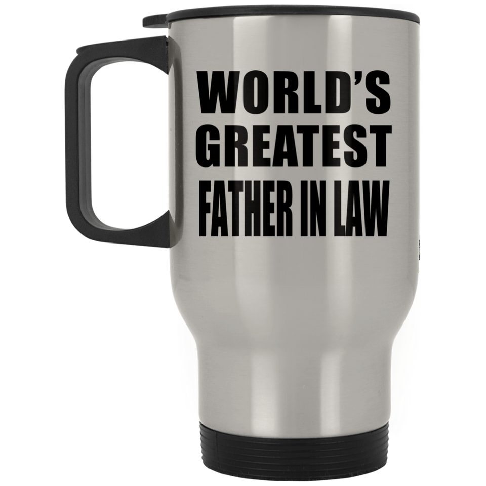 World's Greatest Father In Law - Silver Travel Mug