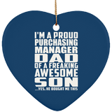 Proud Purchasing Manager Dad Of Awesome Son - Heart Ornament