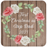 First Christmas As Step Dad 2021 - Drink Coaster B