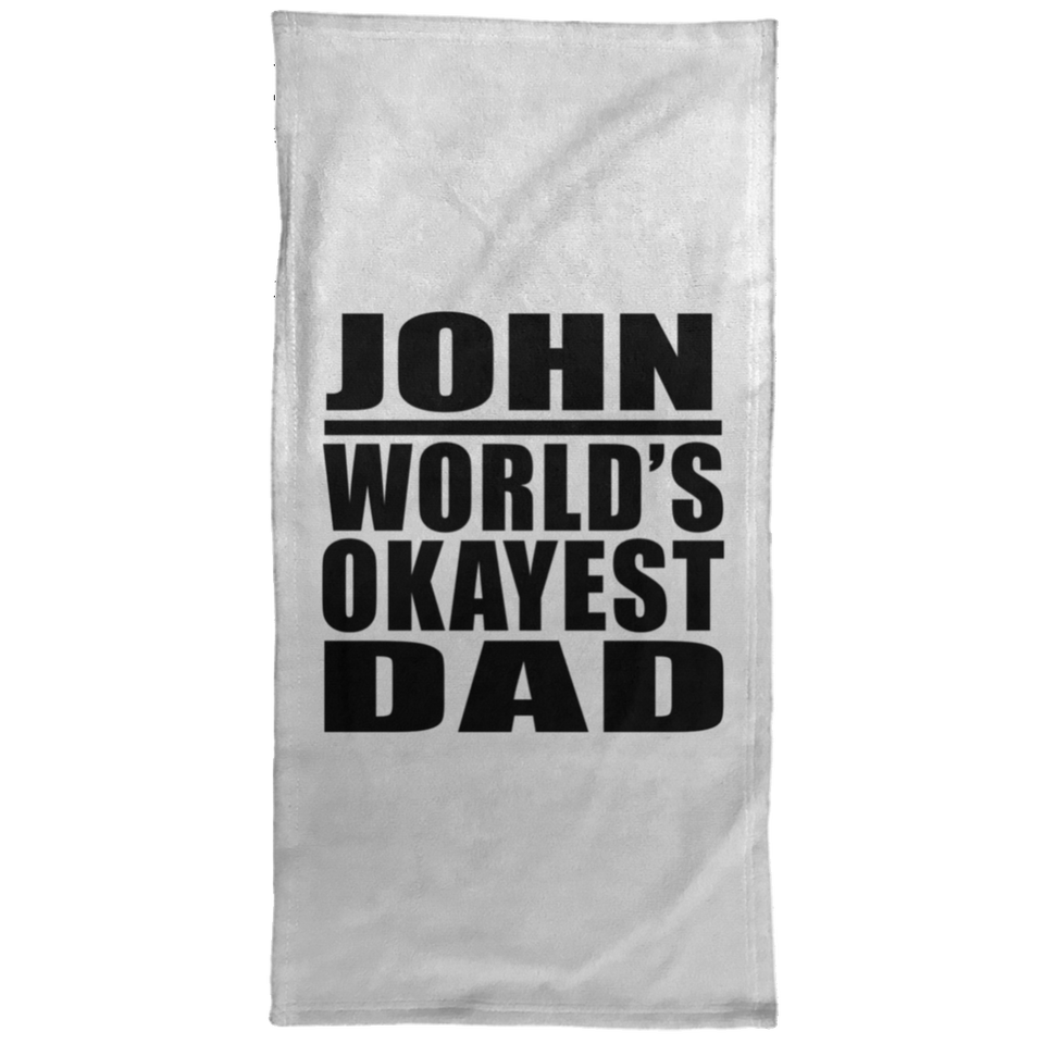 John World's Okayest Dad - Hand Towel