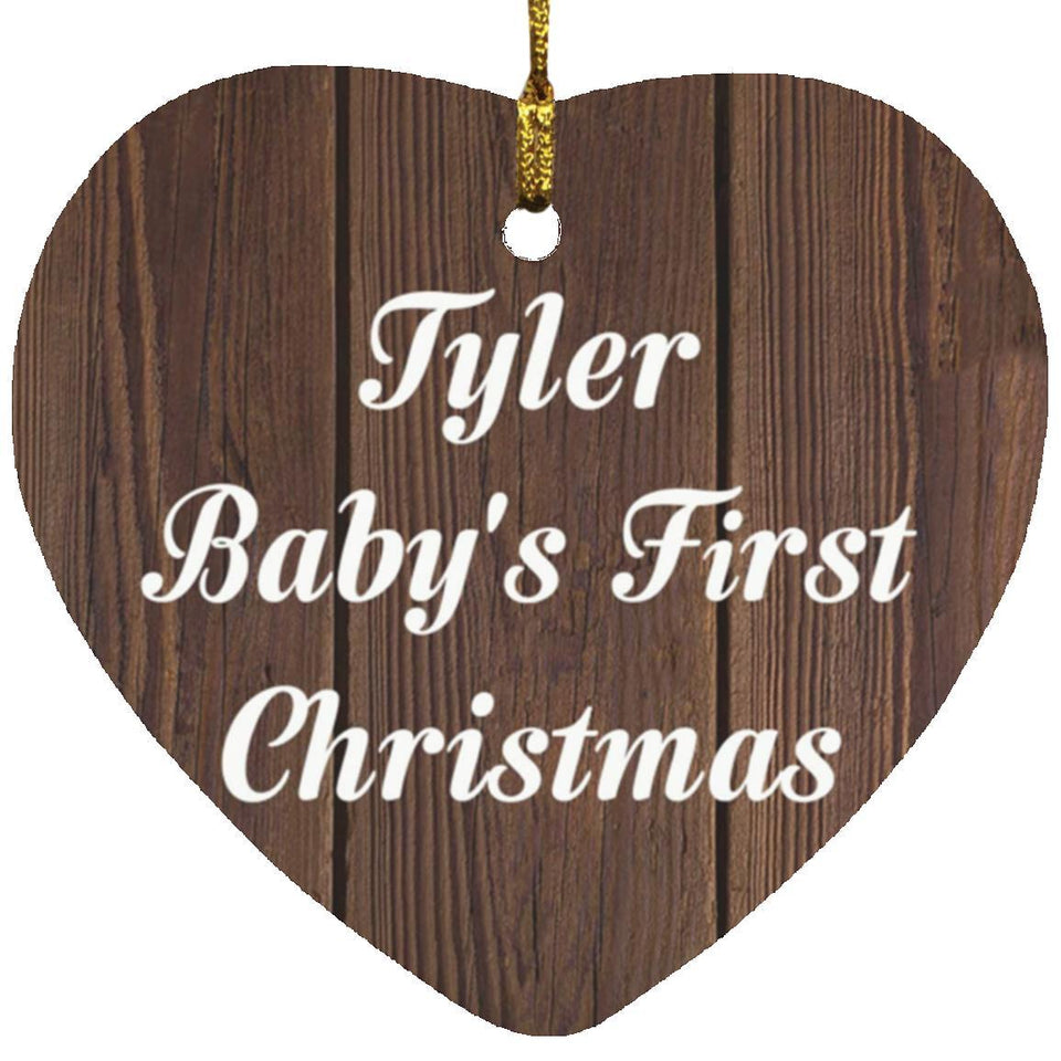 Tyler Baby's First Christmas - Heart Ornament D