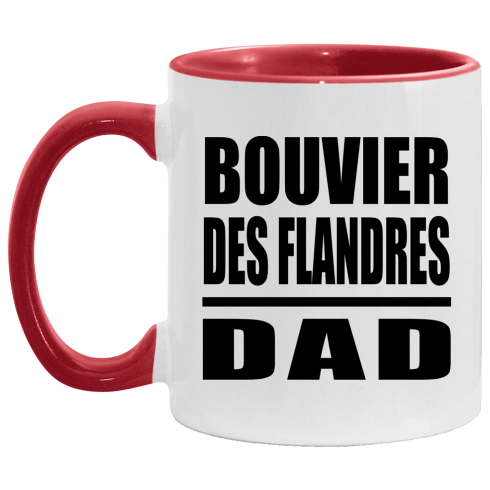 Bouvier Des Flandres Dad - 11oz Accent Mug Red