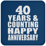 Happy 40th Anniversary 40 Years & Counting - Drink Coaster
