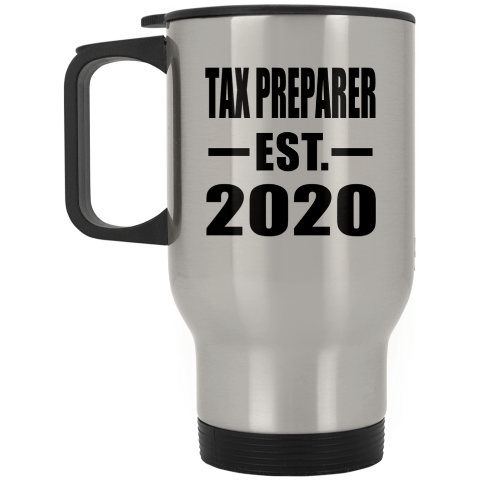 Tax Preparer Established EST. 2020 - Silver Travel Mug