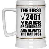 49th Birthday Square Root of 2401 Years of Childhood - Beer Stein