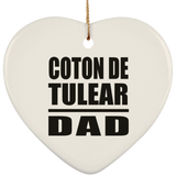 Coton De Tulear Dad - Heart Ornament