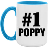Number One #1 Poppy - 15oz Accent Mug Blue