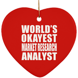 World's Okayest Market Research Analyst - Heart Ornament