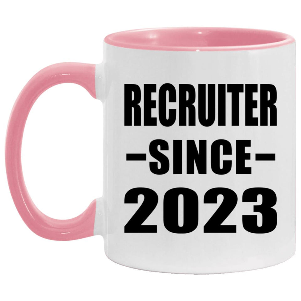 Recruiter Since 2023 - 11oz Accent Mug Pink