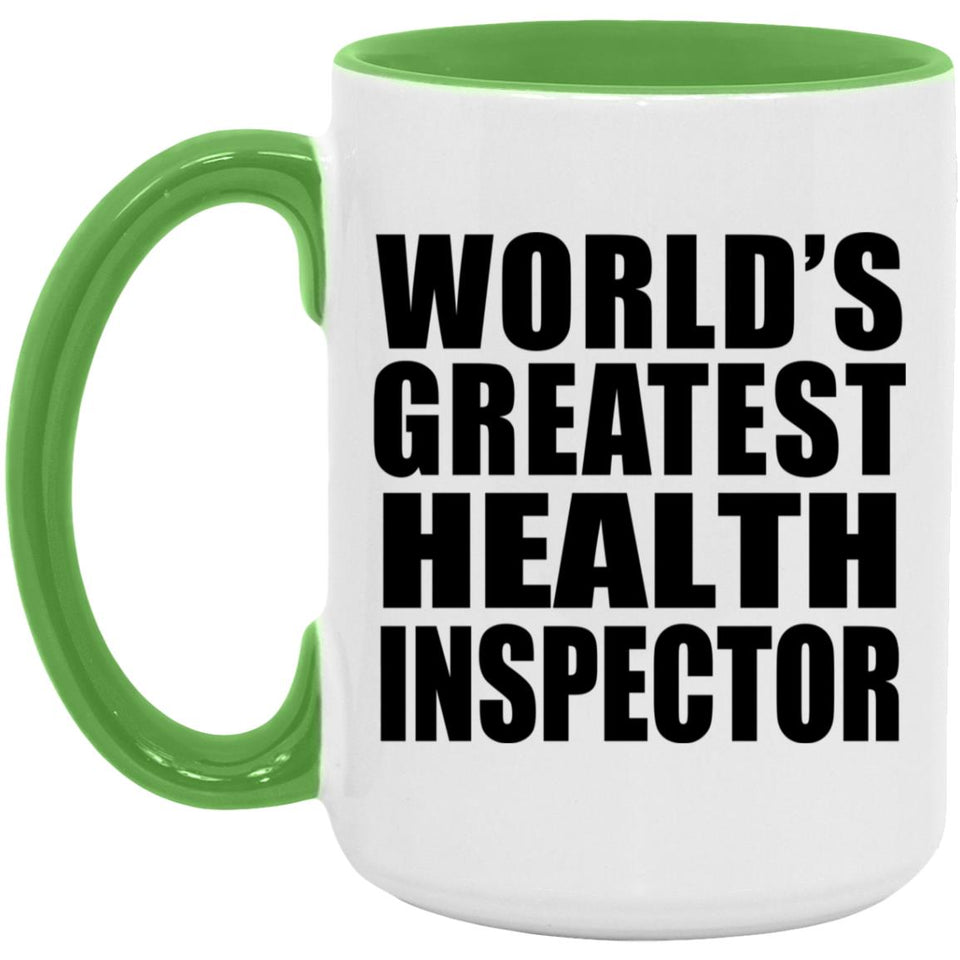 World's Greatest Health Inspector - 15oz Accent Mug Green