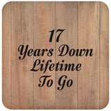 17th Anniversary 17 Years Down Lifetime To Go - Drink Coaster C