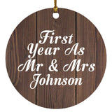 First Year As Mr & Mrs Johnson - Circle Ornament D