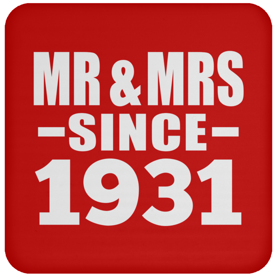 93rd Anniversary Mr & Mrs Since 1931 - Drink Coaster